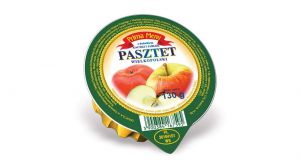 Pastete mit dem Zusatz von Ente und Äpfeln